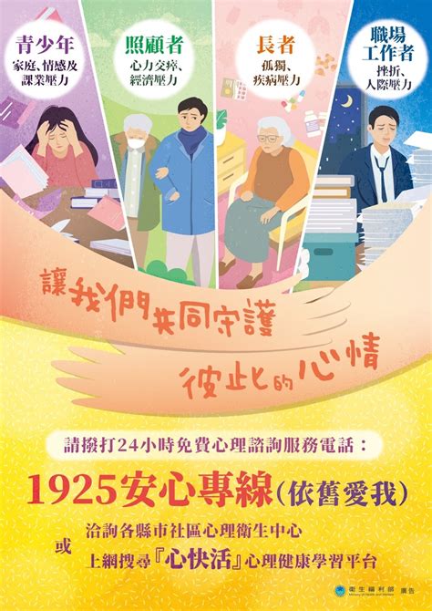 1925要錢嗎|衛生福利部24小時免付費「安心專線」改為1925（依舊愛我）